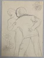 Jean LAUNOIS (1898-1942)
La rencontre
Dessin, au dos une aquarelle représentant un...
