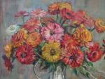 MOREL Louis (XXème siècle). Vase de fleurs. Huile sur toile...