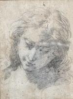 Donato CRETI (1671-1749)
Tête de jeune homme 
Crayon noir et estompe
23,5...