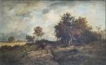 Léon RICHET (1847-1907)
Personnage dans un paysage
Huile sur toile signée en...