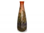 Verrerie de LEUNE (1861-1930)
Important vase en verre peint à décor...