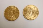 Deux pièces en or 50 pesos 1947 - 83,3 g