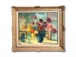 Léopold SMETANA (1867-1948)
Bouquet de fleurs, 1909. 
Huile sur toile signée...