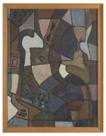 Gaston CHAISSAC (1910-1964) 
Composition abstraite, circa 1950. 
Huile sur papier...