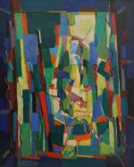 Jean CHEVOLLEAU (1924-1996)
Par la fenêtre, 1977. 
Huile sur toile signée...