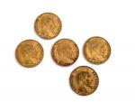 Cinq pièces or de 20 francs
Napoléon III
1859 A
Vendu sur désignation,...