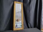 Miroir ancien rectangle bois et stuc 69 cm de long...