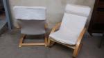Paire de fauteuils de style nordique en bois thermoformé cintré,...