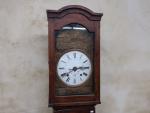 Horloge comtoise d'époque XIXe, mouvement à cadran émaillé blanc, en...