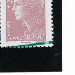 France n°4234 avec variété d'impression : trait vert sur le...