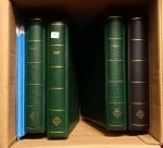 Matériel philatélique Leuchtturm d'occasion : quatre albums avec pages préimprimées...