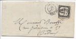 France, timbre-taxe n°4 (Lithographie) seul sur lettre, oblitéré Bordeaux, 21...
