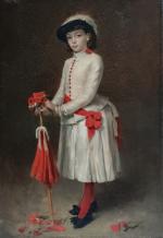 ECOLE fin XIXème
Portrait d'une élégante au parapluie rouge
Huile sur toile...