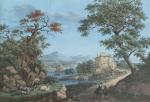 ECOLE ITALIENNE du XIXème
Scène champêtre dans un paysage
Gouache
48 x 63...