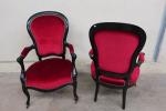Paire de fauteuils et paire de chaises d'époque Napoléon III...