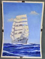 Charles VIAUD (1920-1975)
Le voilier
Gouache signée en bas à gauche
42 x...