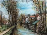 Bernard BUFFET (1928-1999) 
La rivière, 1975
Aquarelle et encre signé en...