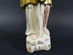 Statuette de procession représentant un Saint personnage en bois sculpté...