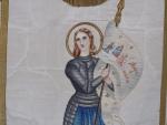 Bannière de procession "Bienheureuse Jeanne d'Arc Protégez la France 1412-1431"...