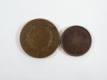 Deux médailles.
-Médaille en cuivre pour l'anniversaire du Prince Impérial, "Napoléon...