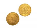 2 pièces de 20 dollars américaines en or, 1904