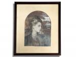 Edgard MAXENCE (1871-1954)
Portrait de dame
Dessin rehaussé, annoté "A Madame Leray...