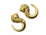 paire de PENDANTS d'oreilles en or jaune lion poids brut...