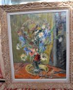 René LEVREL (1900-1981)
Bouquet de fleurs
Huile sur toile signée en bas...