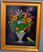 Alain THOMAS (né en 1942)
Bouquet aux trois soleils
Acrylique sur panneau...