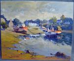 Jean BACONNAIS (1931)
Bateaux au port d'Erquy
Huile sur toile signée en...