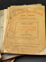 L'ILLUSTRATION Romans 1912 couverture carton et cuir, traces d'usure et...