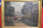 Franck CINOT (1850-1890)
Scène chasse à courre
Huile sur toile signée en...