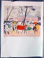 Yves BRAYER (1907-199)
La présentation des chevaux
Lithographie signée en bas à...
