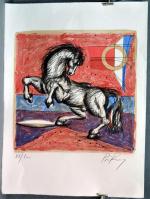 Franz PRIKING (1929-1979)
Cheval cabré
Lithographie signée en bas à droite numérotée...