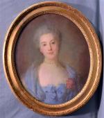 Jean-Baptiste PERRONEAU (1715-1783)
Portrait de femme à l'oeillet
Pastel ovale, 58 x...