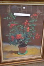 Edgar CHAHINE (1874-1947)
Pot de rosiers
Pastel signé en bas à droite...