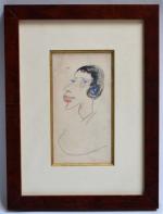 Maurice Georges PONCELET (1898-1978)
Profil de dame aux cheveux bleus, caricature
Dessin...