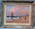 Paul PASCAL (1867-?) 
Marins sur la plage 
Huile sur toile...