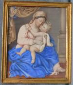 ECOLE FRANCAISE du XVIIIème siècle
Vierge à l'enfant
Gouache et aquarelle sur...