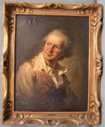 ECOLE FRANCAISE XVIIIème siècle
Portrait d'un jeune homme
Huile sur toile (rentoilée),...