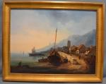 ECOLE FRANCAISE XIXème siècle
Bateaux à quai
Huile sur toile portant la...