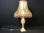 Importante lampe de salon, le fût balustre en albâtre (H...
