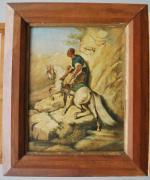 Edmond HEUZE (1883-1967)
" Cavalier arabe à flanc de montagne "
Huile...