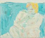 Jacques TRUPHEMUS (1922-2017). "Femme nue, fond bleu", 1955. Huile sur...
