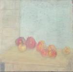 Jacques TRUPHEMUS (1922-2017). "Fruits sur une table, circa 1990". Huile...