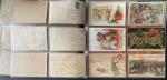 3 albums de + de 200 cartes postales XIXe dont...