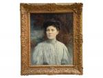 Basile LEMEUNIER (1852-1922)
Portrait de dame
Huile sur toile signée en bas...