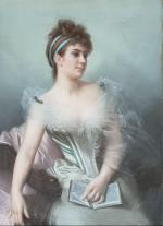 [LEFEVRE UTILE LU] ECOLE FRANCAISE fin XIXème
Portrait de dame à...