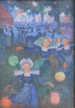 Ferdinand Loyen DU PUIGAUDEAU (1864-1930)
Bretonnes aux lampions
Huile sur toile marouflée...