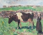Florent MENET (1872-1942)
Femme à la vache
Huile sur toile contrecollée sur...